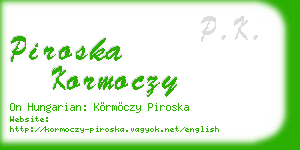 piroska kormoczy business card