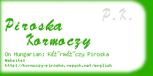 piroska kormoczy business card